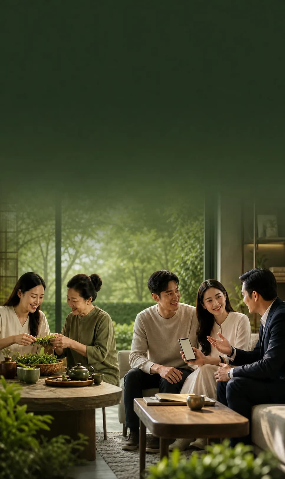 A family experiencing the D-One ecosystem together