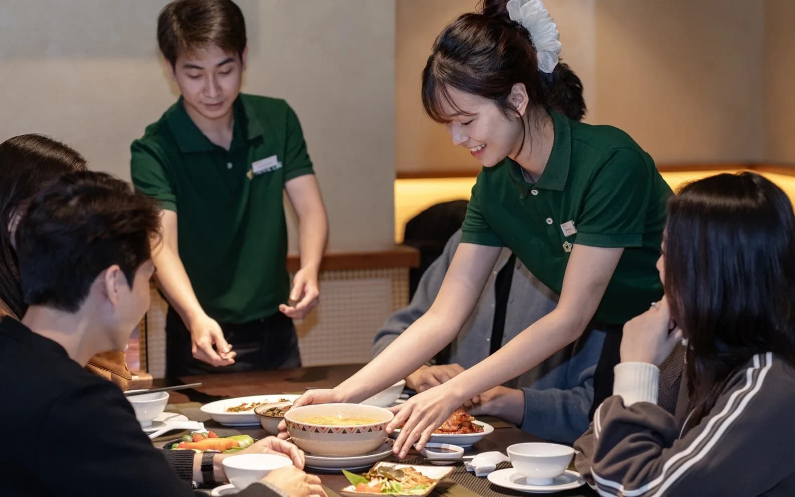 Dine in — a family meal at a Hoa Vị restaurant